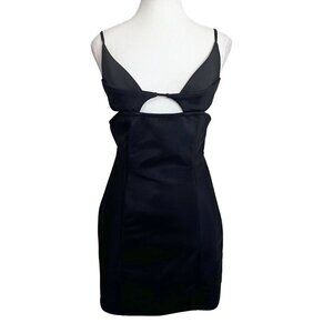 NWT LEAU PORTA BLACK CUT OUT MINI COCKTAIL DRESS - L